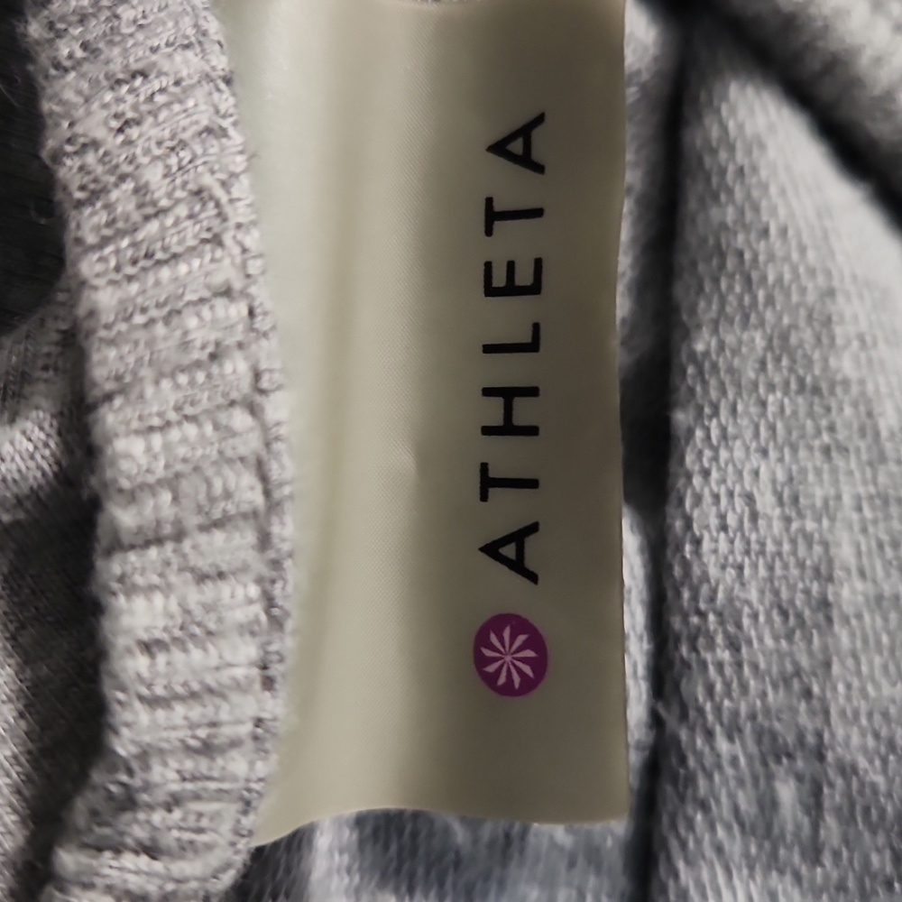 Athleta S Knit Criss Cross Tunic Tank Top- Gray Size Medium - Picture 7 of 9